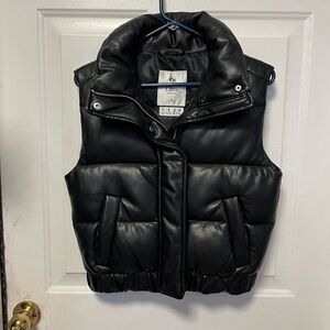 Abercrombie & fitch ultra collection vegan leather Black Puffer Vest
